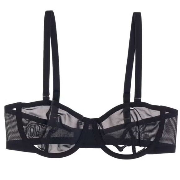 CUUP Balconette Black Mesh Bra, NEW W/O TAG Various Sizes - Picture 2 of 6